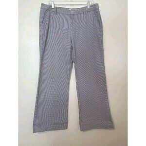 Gap Houndstooth Pants Women's Size 12 Black White Wide Leg Pockets